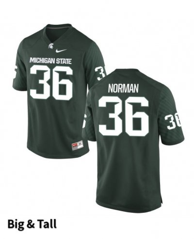 Men's Michigan State Spartans NCAA #36 Jiah Norman Green Authentic Nike Big & Tall Stitched College Football Jersey ZK32O53FE